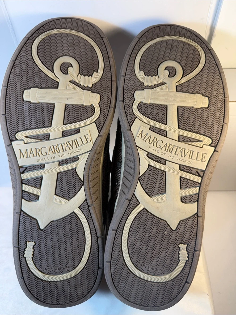Margaritaville Men's Dark Brown and Tan Lace-Up Boat Shoes